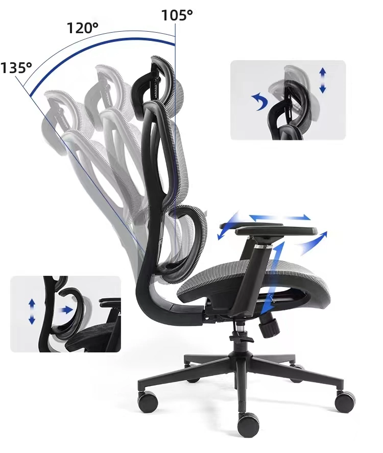 New Mesh Gaming Chair with Adjustable Lumbar Support and 3D Armrests for Home Gamer