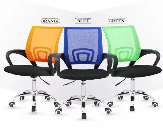 Самый продаваемый вращающийся табурет-седло с пластиковой спинкой, регулируемый офисный стул с сеткой и тканевыми подлокотниками.